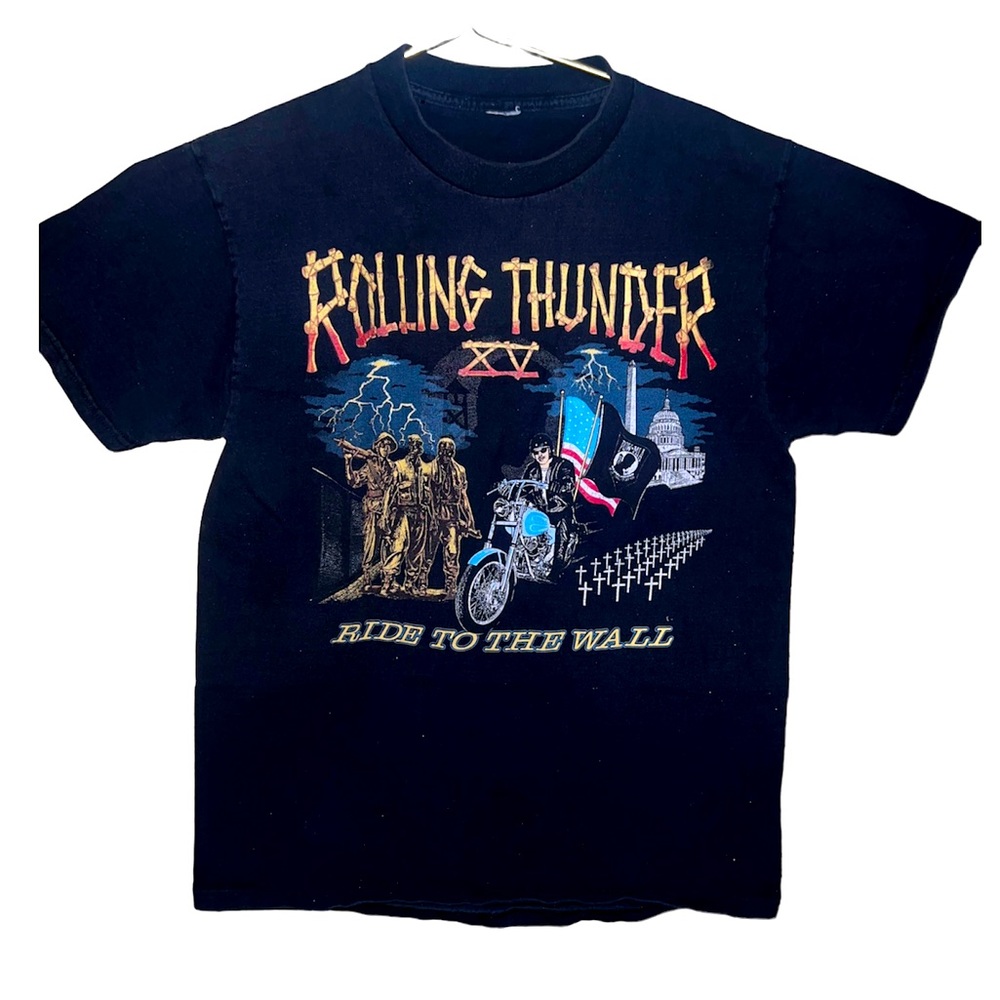 Vintage 2002 rolling thunder ride graphic T-shirt Vietnam memorial Wall